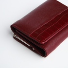 Кошелёк женский на магните, цвет бордовый - фото 23909400