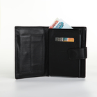 Портмоне мужское на магните 3 в 1, отдел для автодокументов, паспорта, цвет чёрный - Фото 7
