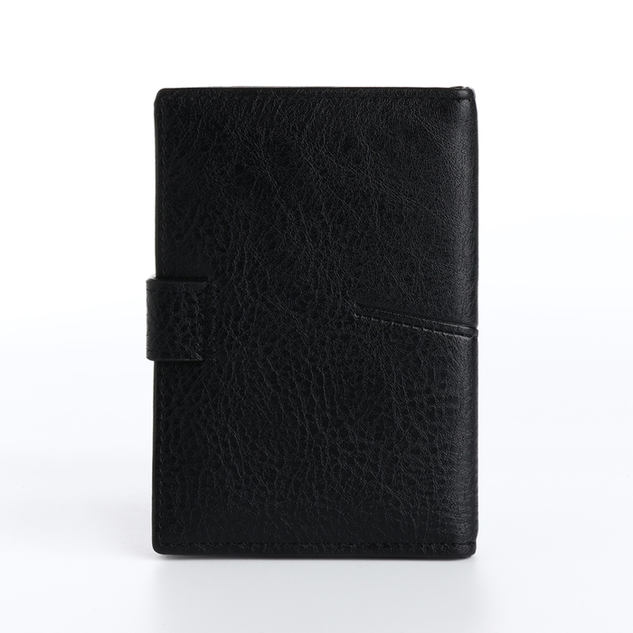 Обложка 2в1 д/авто+паспорт,10*2*14 см, на кнопке, черный