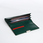 Кошелёк женский на магните с фермуаром, цвет тёмно-зелёный - фото 23899180