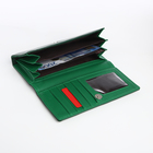 Кошелёк женский на магните, цвет зелёный - фото 23918345