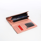 Кошелёк женский на магните, цвет пудровый - фото 23918349