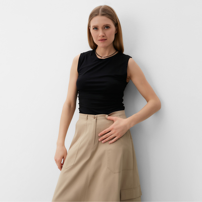 Майка женская MINAKU: Basic line, размер 42, чёрная