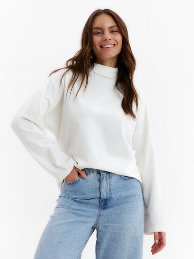 Лонгслив женский MINAKU: Casual Collection, цвет экрю, размер 44