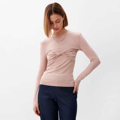 Лонгслив женский MINAKU: Casual Collection, цвет тауп, размер 50