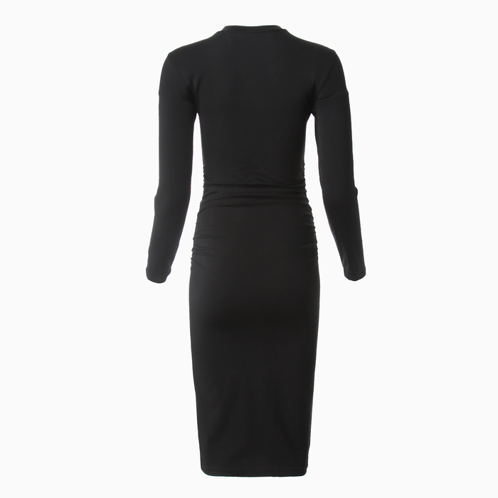 Платье женское со сборкой MINAKU: Casual Collection цвет черный ,р-р 46