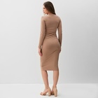 Платье женское со сборкой MINAKU: Casual Collection цвет тауп ,р-р 48 10243617 - фото 12296940
