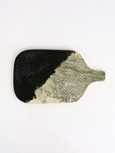 Блюдо керамическое «Стоун», 29.7×17.5 см, серое, Dolce Ceramo