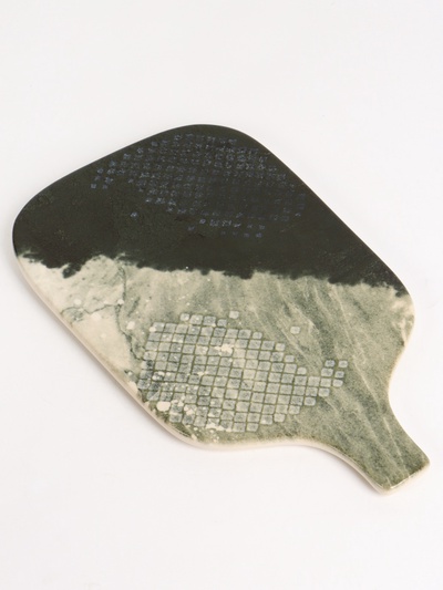 Блюдо керамическое «Стоун», 29.7×17.5 см, серое, Dolce Ceramo