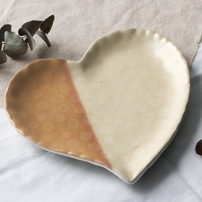 Тарелка керамическая «Самоцвет», 19 х 18 см, цвет бежевый