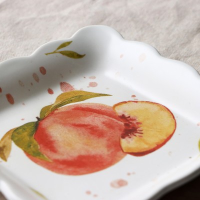 Тарелка глубокая керамическая «Персик», 14 х 14 см, цвет белый