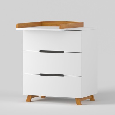 Комод пеленальный детский ИНКАНТО Anniken LUX 800/3, 80×45×92 см, 3 ящика, белый, бук