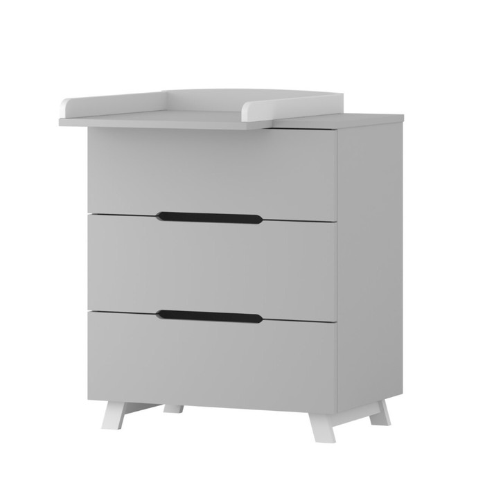Комод пеленальный детский ИНКАНТО Anniken LUX 800/3, 80х45х92 см., 3 ящика, цвет серый/белый - Фото 1