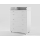 Комод пеленальный детский ИНКАНТО OSKAR V 800/5, 84×45×101 см, 5 ящиков, белый - Фото 1