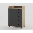 Комод пеленальный детский ИНКАНТО OSKAR V 800/5, 84х45х101 см., 5 ящиков, цвет дуб/графит - Фото 2