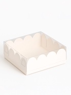 Коробочка для печенья белая, 9?9?3 см набор 5 шт. (комплект 4 шт) - фото 49107585