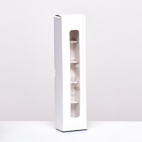 Коробка складная под 5 конфет, белая, 5×22×3.5 см, набор 5 шт.