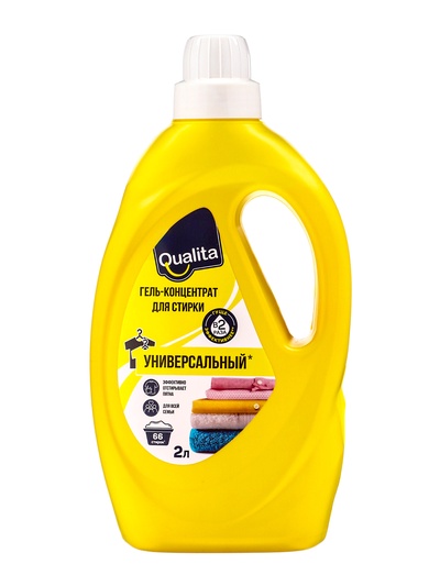 Гель-концентрат для стирки QUALITA, универсальный, 2 л
