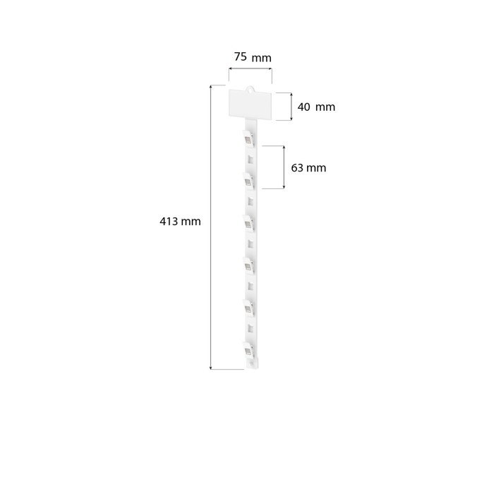 Топпер для подвесной стрип-ленты 7,5×4 см, цвет белый - фото 1891979512
