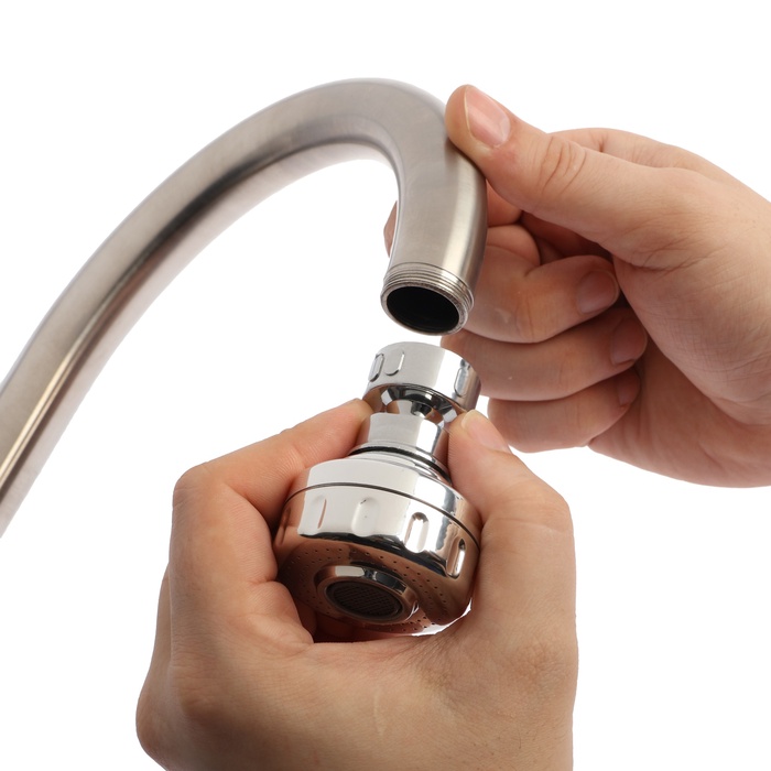 Аэратор ZEIN Z3593, поворотный, на шарнире, с регулировкой потока, 2 режима, хром - фото 18589448