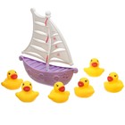 Набор резиновых игрушек для ванны «Уточки на корабле», 7 предметов, цвет МИКС, Крошка Я - фото 3942631