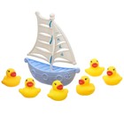 Набор резиновых игрушек для ванны «Уточки на корабле», 7 предметов, цвет МИКС, Крошка Я - фото 3942643