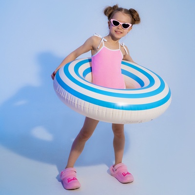 Круг для плавания 80 см, цвет белый/голубой