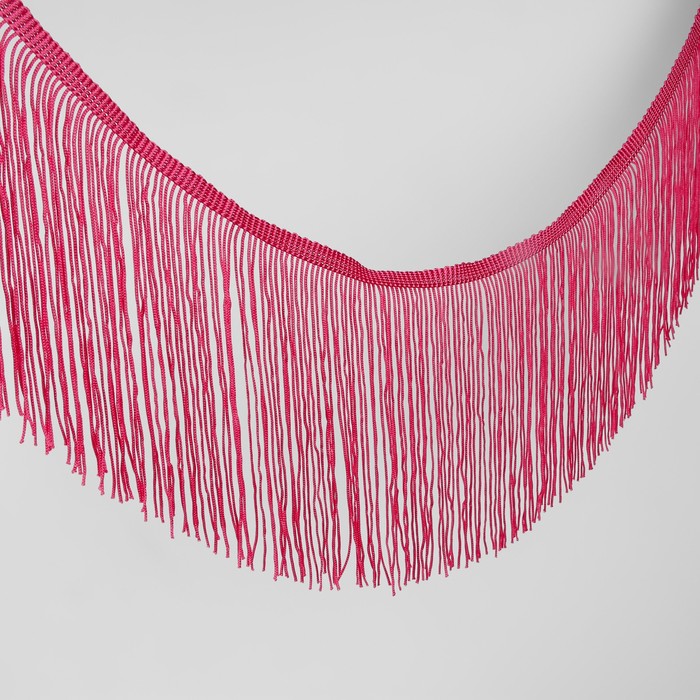 Тесьма декоративная «Бахрома», 15 см, 5±0.5 м, розовая - Фото 1