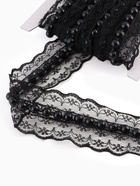 Рюш кружевной, с бусинами, 40 мм, 4.5±0.5 м, чёрный - Фото 4