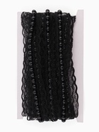 Рюш кружевной, с бусинами, 40 мм, 4.5±0.5 м, чёрный - Фото 5