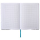 Блокнот А5 96 листов в клетку, Gold floral pattern, твердая обложка, матовая ламинация, софт-тач, выборочный лак, резинка, ляссе, блок 70 г/м2 - фото 23953168