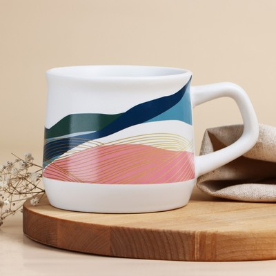 Кружка керамическая «Горы», 380 мл, цвет белый