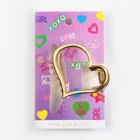 Краб для волос металлический «XOXO» , 4.2 х 3.5 см