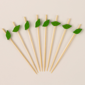 Шпажки для канапе «Листья» набор 24 шт., цвет зелёный 10092399