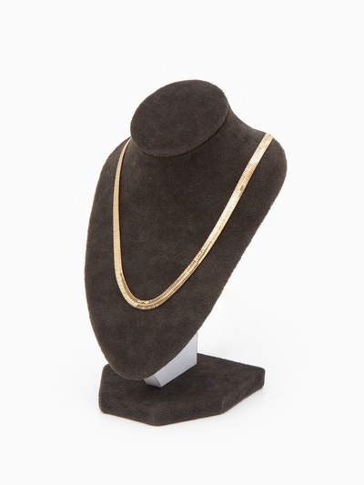 Бюст для украшений QF, 10×7.5×15 см, h=15 см, флок, серый графит