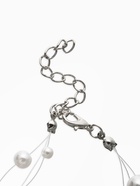 Браслет жемчуг «На леске», 3 нити, бусины №4, 6, 8, цвет белый в серебре, 16 см - Фото 3