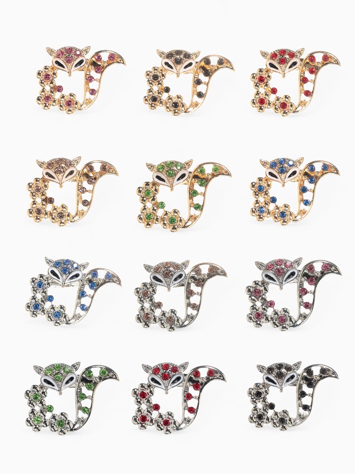 Брошь «Лиса» в цветах, МИКС - Фото 1