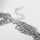 Колье «Цепь» двойная, жгут, цвет глянцевый серебро, 40 см - Фото 3