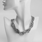 Колье «Цепь» двойная, жгут, цвет глянцевый серебро, 40 см - Фото 1