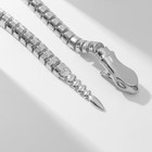 Колье металл «Змея» застёжка-прищепка, цвет серебро, 48 см - Фото 3