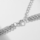 Кулон «Цепь» крест плоский, цвет белый в серебре, 40 см - фото 9632545