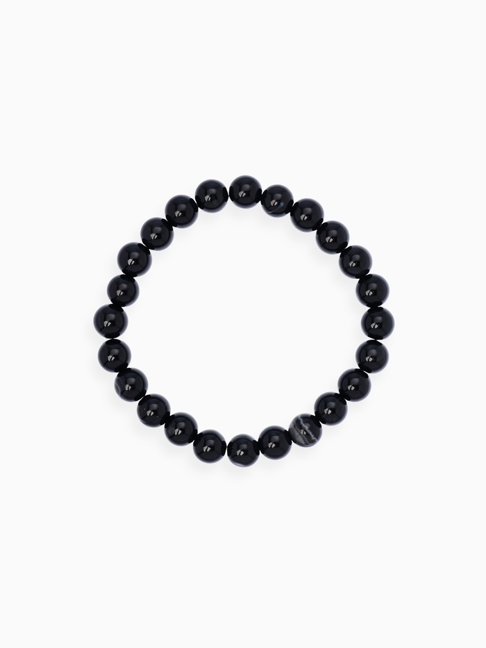 Браслет из бусин «Агат», d=5.5 см, шар №8, чёрный - Фото 1