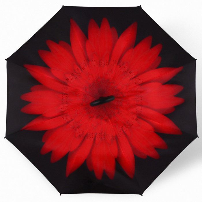 Зонт - наоборот «Цветы», механический, 8 спиц, R = 53 см, цвет МИКС