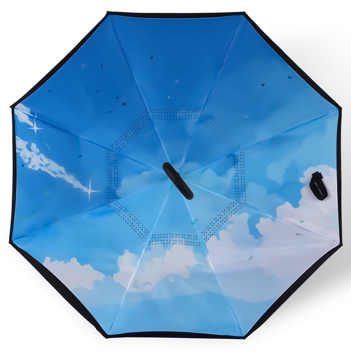 Зонт - наоборот «Небеса», механический, 8 спиц, R = 53 см, цвет МИКС