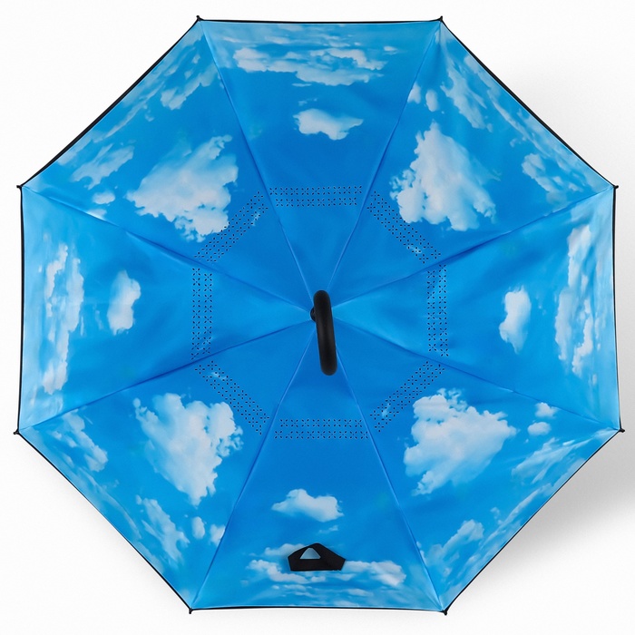 Зонт - наоборот «Небеса», механический, 8 спиц, R = 53 см, цвет МИКС - фото 1905220720