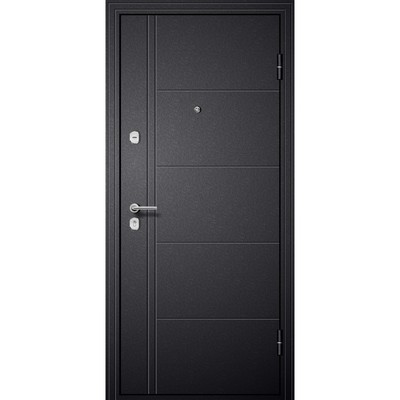 Входная дверь «М1», 860×2050 мм, левая, цвет чёрный шёлк / белый