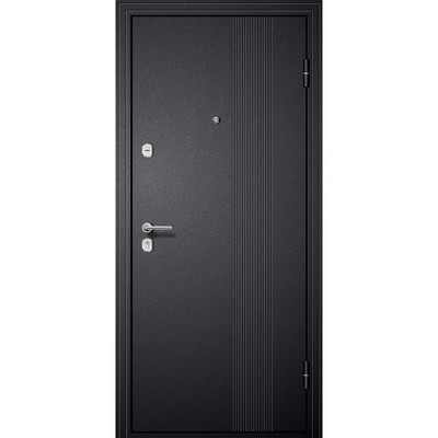 Входная дверь «М2», 960×2050 мм, правая, стекло чёрное, цвет чёрный шёлк / белый