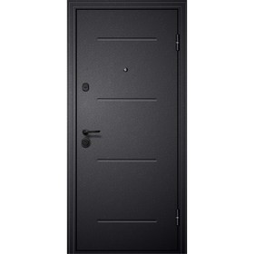 Входная дверь «М3», 860×2050 мм, правая, стекло чёрное, цвет чёрный шёлк / белый