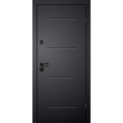 Входная дверь «М3», 960×2050 мм, левая, стекло чёрное, цвет чёрный шёлк / белый