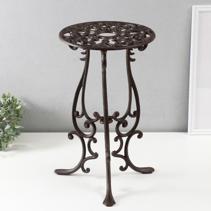 Стол журнальный декоративный «Узорный», чугунный, 27×27×46 см - Фото 1